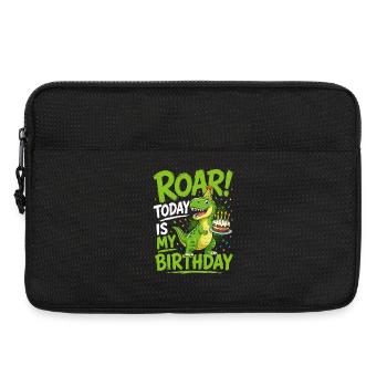 Roaring Today Is My Birthday T-Rex Dino Cake - Laptop bag 13" - black - Front
