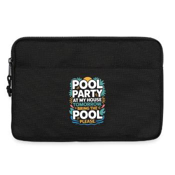 Pool Party Bring The Pool Summer Pool Party Saying - Laptop bag 13" - black - Front
