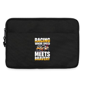 Racing where speed meets courage - Laptop bag 13" - black - Front
