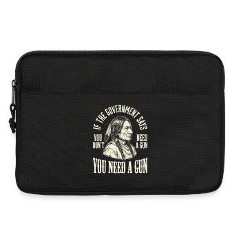 Wenn Regierung spricht, brauchst du eine Waffe - Laptoptasche 13" - Schwarz - Vorne