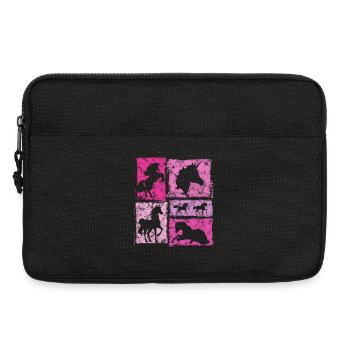 Einhorn Perspektiven – Vintage-Stil Mit Sternen - Laptoptasche 13" - Schwarz - Vorne