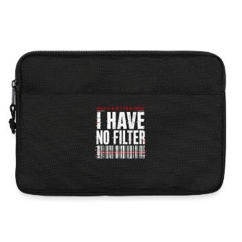 Attention : je n’ai pas de filtre sarcasme ironie humour - Sacoche pour ordinateur portable 13 pouces - noir - Devant