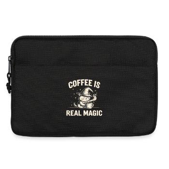 Katze Kaffee Magie Zauberer - Laptoptasche 13" - Schwarz - Vorne