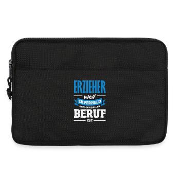 Erzieher Weil Superheld Kein Beruf Ist Spruch - Laptoptasche 13" - Schwarz - Vorne