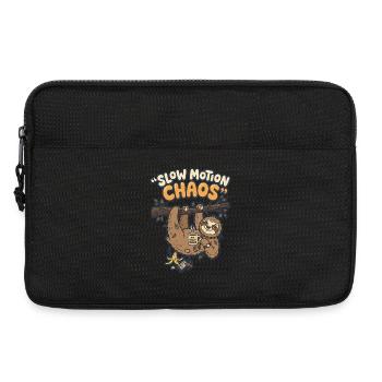 Slow Motion Chaos Faultier - Laptoptasche 13" - Schwarz - Vorne
