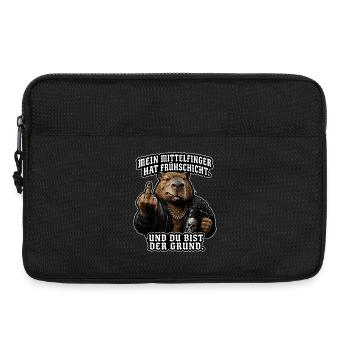Mittelfinger mit Frühschicht - Laptoptasche 13" - Schwarz - Vorne