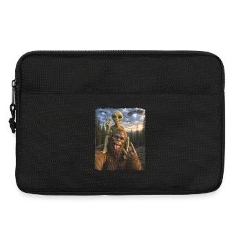 Bigfoot, Alien Rocker, Musique Rock, Main de Rock, OVNI - Sacoche pour ordinateur portable 13 pouces - noir - Devant
