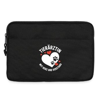 Tierärztin Mit Herz Und Verstand Pfotenliebe - Laptoptasche 13" - Schwarz - Vorne