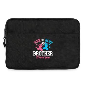 Pink Or Blue Brother Loves You Gender Reveal - Laptop bag 13" - black - Front