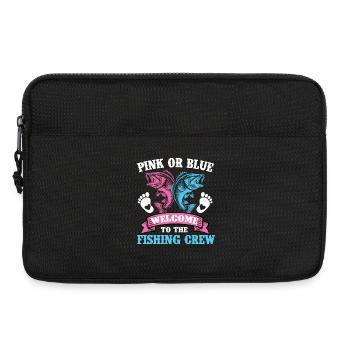 Rose ou bleu Bienvenue à l’équipe de pêche - Sacoche pour ordinateur portable 13 pouces - noir - Devant