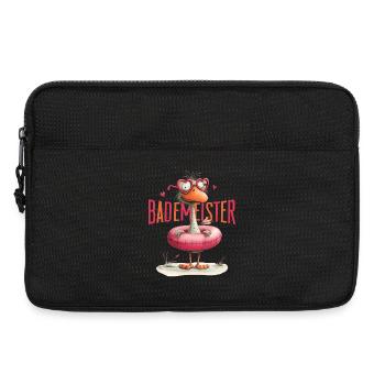 Bademeister Lustiger Vogel mit Schwimmring  - Laptoptasche 13" - Schwarz - Vorne