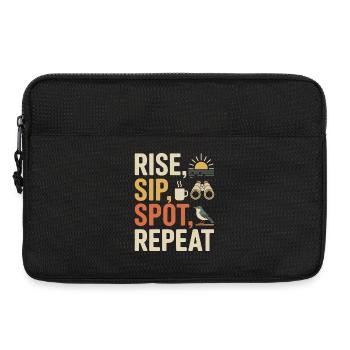 Get up, drink, observe, repeat - Laptop bag 13" - black - Front