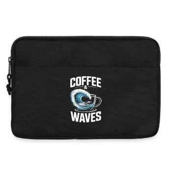 Coffee Waves Surfing Coffee & Waves Surfer Beach - Laptop bag 13" - black - Front