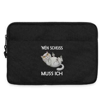 Ein Scheiss muss ich eine lustige böse Katze - Laptoptasche 13" - Schwarz - Vorne