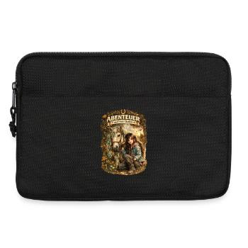 Abenteuer auf vier Hufen – Mädchen und Pony voller - Laptoptasche 13" - Schwarz - Vorne