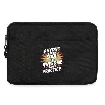 N’importe qui peut être cool, nerd, gamer génial, ironie - Sacoche pour ordinateur portable 13 pouces - noir - Devant