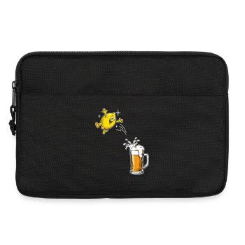 Radler Beer Funny Lemon Jumps Into Beer Glass - Laptop bag 13" - black - Front