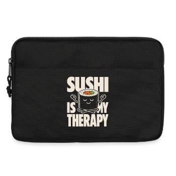 Sushi Is My Therapy Kawaii Design - Laptop bag 13" - black - Front