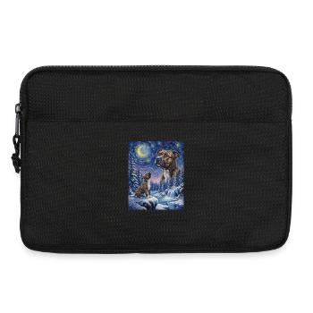 Hurlement au chien de la lune Staffordshire Terrier - Sacoche pour ordinateur portable 13 pouces - noir - Devant