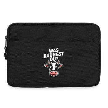 Was Kuuhgst Du? Kuh Kopf Illustration - Laptoptasche 13" - Schwarz - Vorne