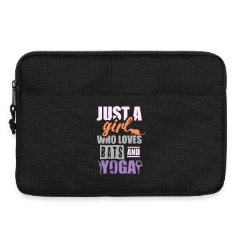 Juste une fille qui adore les rats et le yoga - Sacoche pour ordinateur portable 13 pouces - noir - Devant
