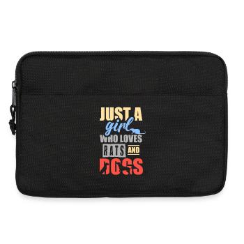 Simplement une fille qui aime les rats et les chiens - Sacoche pour ordinateur portable 13 pouces - noir - Devant