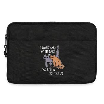 Ich arbeite hart, damit meine Katzen ein besseres Leben führen können - Laptoptasche 13" - Schwarz - Vorne