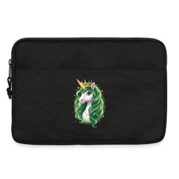 Einhorn mit smaragdgrüner Mähne - Laptoptasche 13" - Schwarz - Vorne