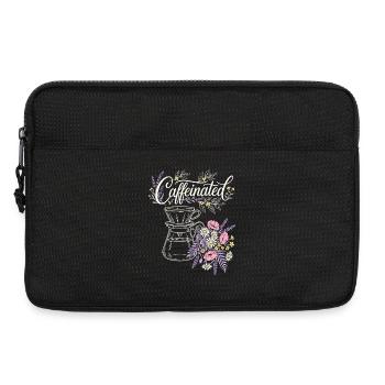Caffeinated Kaffee Blumen - Laptoptasche 13" - Schwarz - Vorne