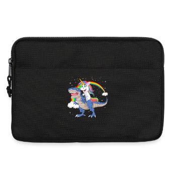 Einhornreitender Dinosaurier – lustiges magisches T-Rex-Geschenk - Laptoptasche 13" - Schwarz - Vorne