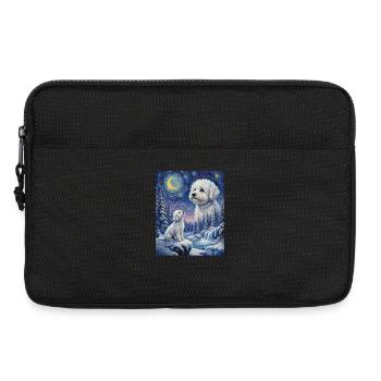 Howling to the Moon Meme Dog Bichon Frisé - Laptop bag 13" - black - Front