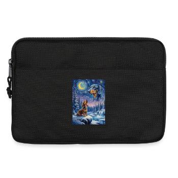 Howling to the Moon Meme Hund Dackel - Laptoptasche 13" - Schwarz - Vorne