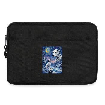 Howling to the Moon Meme Hund Dalmatiner - Laptoptasche 13" - Schwarz - Vorne