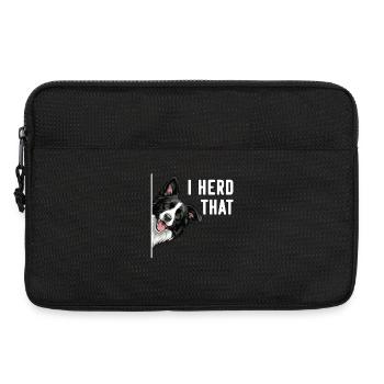 J’entends ce jeu de mots sur le chien de berger border collie - Sacoche pour ordinateur portable 13 pouces - noir - Devant