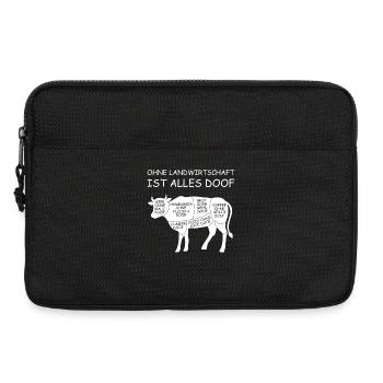 Ohne Landwirtschaft ist alles doof Kuh Landwirt - Laptoptasche 13" - Schwarz - Vorne