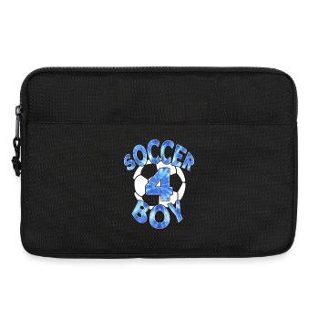 4 YEARS FOOTBALLER NUMBER 4 FOOTBALL 4TH BIRTHDAY - Laptop bag 13" - black - Front