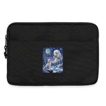 Howling to the Moon Meme Hund Pudel - Laptoptasche 13" - Schwarz - Vorne