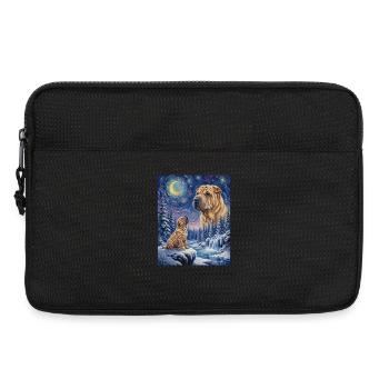Hurlant vers la Lune Mème Chien Shar Pei - Sacoche pour ordinateur portable 13 pouces - noir - Devant