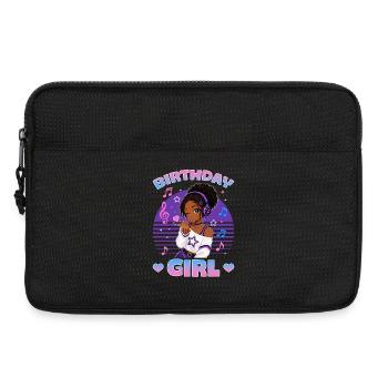 Anime and Music Birthday Chibi Black Girl - Laptop bag 13" - black - Front