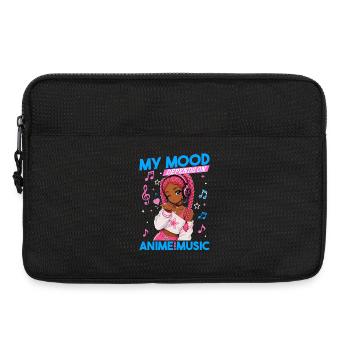 Anime and Music Chibi Black Girl - Laptop bag 13" - black - Front