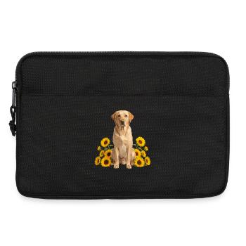 Portrait du chien de tournesol - Sacoche pour ordinateur portable 13 pouces - noir - Devant