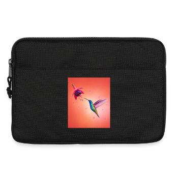 Leuchtender Kolibri am Blütenrand - Laptoptasche 13" - Schwarz - Vorne