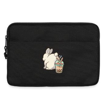 Bubble Tea Boba Drôle de Lapin mignon - Sacoche pour ordinateur portable 13 pouces - noir - Devant