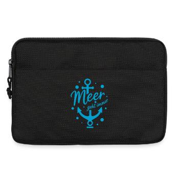 Das Meer geht immer mit Anker lustige Meer Sprüche - Laptoptasche 13" - Schwarz - Vorne