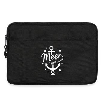 Das Meer geht immer mit Anker lustige Meer Sprüche - Laptoptasche 13" - Schwarz - Vorne