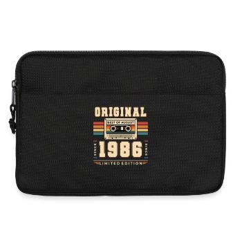 40th Birthday Gift August Vintage 1986 - Laptop bag 13" - black - Front