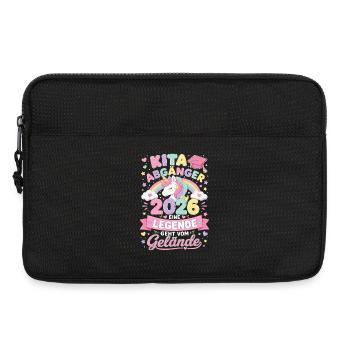 Kita Abgänger 2026 mit Einhorn und Regenbogen - Laptoptasche 13" - Schwarz - Vorne