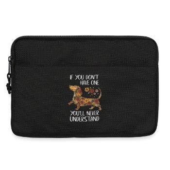 Teckel Fleurs Amour Chien | Cadeau Humour - Sacoche pour ordinateur portable 13 pouces - noir - Devant