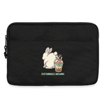 Bubble Tea Boba Drôle de Lapin mignon - Sacoche pour ordinateur portable 13 pouces - noir - Devant