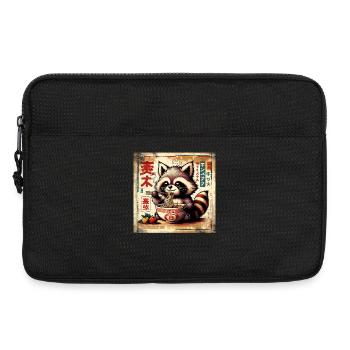 Waschbär Ramen Vintage Poster Style - Laptoptasche 13" - Schwarz - Vorne